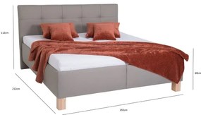 Kárpitozott ágy tárolóval, matrac nélkül MARIA 180x200 cm taupe