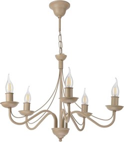 Láncos csillár ANTON 5xE14/60W/230V bézs