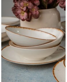 24 darabos bézs/barna porcelán étkészlet