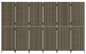 szürke 6-paneles polyrattan térelválasztó