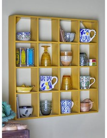 Sárga többszintes újrahasznosított fa fali polc 10 cm Bekka – Bloomingville