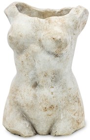 Cyrus design krém színű virágtartó kaspó dekorációs görög szobor 28x17x12cm