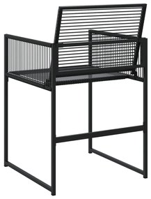 4 db fekete polyrattan kerti szék