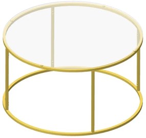 BERLIN konferencia asztal 80x45 cm arany/átlátszó