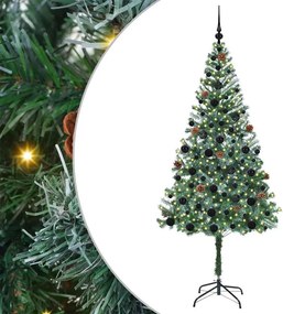 vidaXL Mű karácsonyfa 300 LED-del állvánnyal Zöld 180 cm PVC és Acél