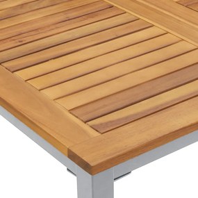Kertasztal 200x90x75 cm Tömör Akácfa és Fém
