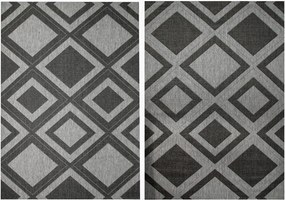 160x230 cm Kétoldalas Szőnyeg Erkélyre És Szobába Rombusz Antracit Szürke