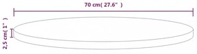 tömör fenyőfa asztallap Ø70 x 2,5 cm