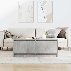 betonszürke dohányzóasztal fiókokkal 100x100x40 cm