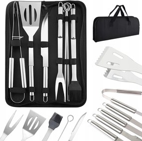 Rozsdamentes Acél Grill Tartozékok Fogó Készlet Evőeszköz Tok 9 Db-os