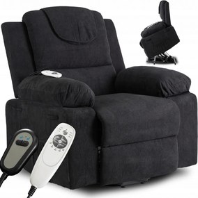 FENIX elektromos masszázsfotel felállás segítő funkcióval fekete