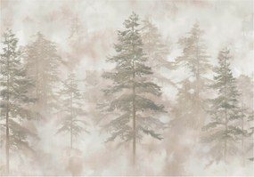 Fotótapéta Erdő Bézs Fák Beton Természet Falra Hálószoba Nappali 350x250