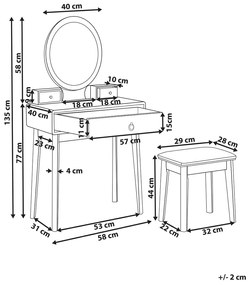 Fésülködő asztal Roey (fehér). 1079520