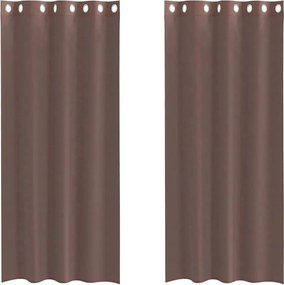 vidaXL 2 db barna fátyolfüggönyök rojtokkal 140x225 cm