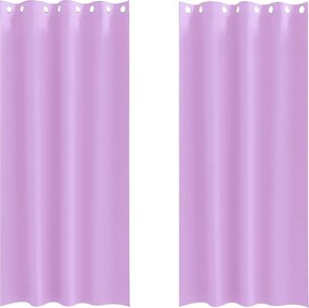 vidaXL Fekete Függöny Gyűrűkkel 2 pcs Lila 245 x 140 cm Poliészter