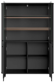 Vesper vitrin 103 cm - fekete / fekete lábak