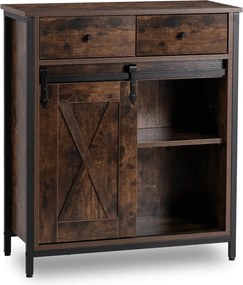 Komód 70 cm rusztikus tölgy/fekete – COLE