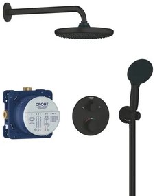 Grohe Precision Thermostat zuhanyrendszer vakolat alatti résszel együtt fekete matt 348832430 G348832430