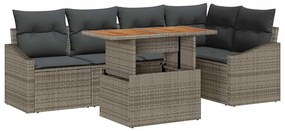 vidaXL Kert étkező szett párnával 6 pcs Szürke és Barna