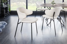 TRACY modern bouclé szék - fehér/fekete