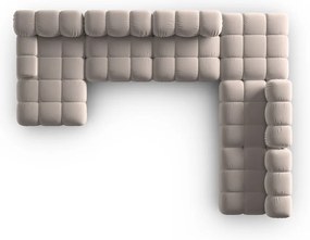 Világosbarna bársony moduláris sarokkanapé (jobb oldali-U alakú) Bellis – Micadoni