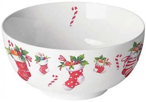 Karácsonyi porcelán müzlis tálka 6,5x14 cm Karácsonyi Zoknik