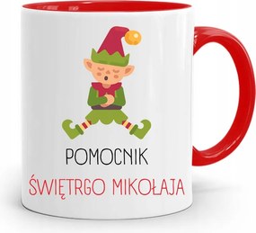 Piros Karácsonyi Bögre Mikulás Karácsonyfa Alá, fényképes nyomattal