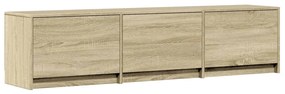 sonoma tölgy színű szerelt fa TV-szekrény LED-del 165x34x40 cm