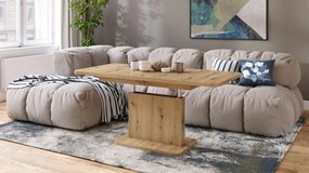 Mazzoni ASTON MINI-Z Artisan Tölgy - MODERN NYITHATÓ EMELHETŐ DOHÁNYZÓASZTAL ÉTKEZŐASZTAL ÁTALAKÍTHATÓ ASZTAL