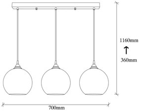 Csillár zsinóron GOLD 3xE27/40W/230V