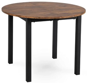 Bővíthető Étkezőasztal Rusztikus Tölgy/Fekete Színben. KANTE 102-142 cm