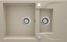 Andante gránit mosogató_sand_1,5 medence+rövid csepegtető