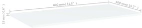 4 db fehér szerelt fa könyvespolc lap 80 x 40 x 1,5 cm