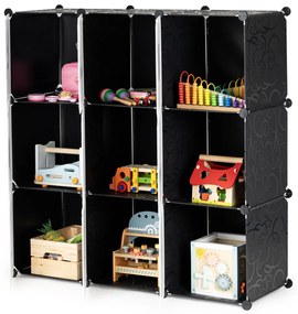 Macskás játéktároló szekrény, grafit színű 110x37x110 cm