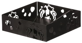Autronic Fém szalvétatartó, négyzet alakú,macskás, fekete