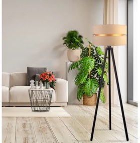 Duolla - Állólámpa DUO 1xE27/60W/230V átm. 44 cm bézs/wenge