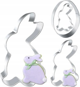 Húsvéti Süteménykiszúrók Nyuszi, Tojás Rozsdamentes Acél 4 Darabos Készlet