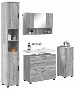 Fürdőszoba bútor szett 4 pcs Szürke sonoma 30 x 35 x 192 cm