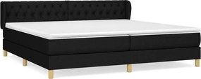 vidaXL fekete szövet rugós ágy matraccal 200 x 200 cm