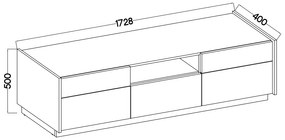 TV asztal/szekrény Kabal II (bézs + sötét dió). 1097574