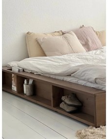 Barna borovi fenyő franciaágy ágyráccsal 180x200 cm Ziggy – Karup Design