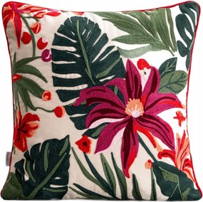 Sonal párnahuzat hímzett trópusi mintával 45x45cm Homla
