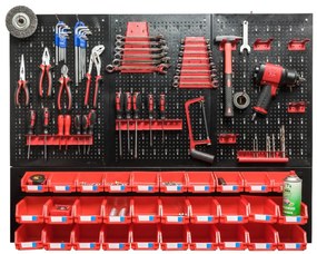 Fém szerszámtartó fal 120x90cm + 30 doboz