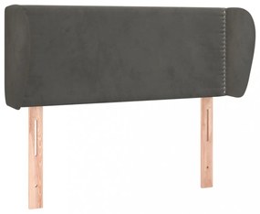 sötétszürke bársony fejtámla szárnyakkal 103x23x78/88 cm
