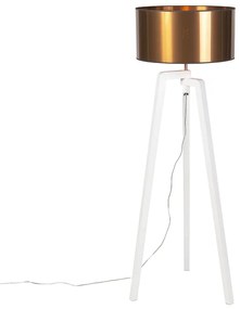 Design állólámpa fehér réz árnyékolóval 50 cm - Puros