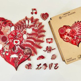 Szív mandala fa puzzle