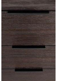 Barna teakfa alacsony komód 135x82 cm Webster – White Label