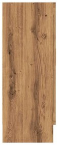 kézműves tölgy színű szerelt fa könyvszekrény 82,5x30,5x80 cm