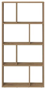 kézműves tölgy színű szerelt fa könyvespolc 60 x 20 x 120 cm