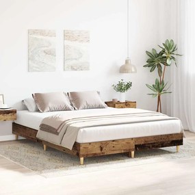 antik fa szerelt fa ágykeret matrac nélkül 140x200 cm